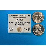 2022 D &amp; P  Sacagawea Native American $1 Dollar UNC Coin Set - 2 coins S... - €5,16 EUR