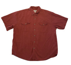 Carhartt Short Sleeve Button Down Shirt Red Mens 2XL Cotton Chest Pockets  - £11.47 GBP