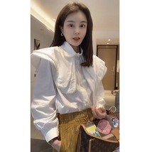OCEANLOVE Beading Women Shirts age Bow 2022 Spring Korean Vintage Fashion Blouse - £64.96 GBP