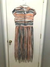 NWT Shnn Guo Guo Pleated Cap Sleeve Lined Dress Side Zipper Size Large NEW - $12.18 CAD