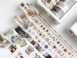 10 Rolls Cute Washi Tape Set For Journaling Scrapbooking New - £11.55 GBP