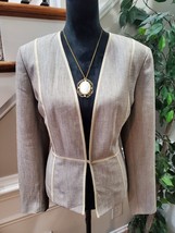 Kasper Women&#39;s Gray Polyester Single Breasted Long Sleeve Jacket Blazer Size 12 - £30.33 GBP