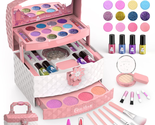 Kids Makeup Kit for Girl 35 Pcs Washable Toddler Makeup Kit, Girl Toys R... - $27.91