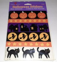 Vtg 80s Stickers AGC Halloween Jack O Lantern Haunted House Witch Black ... - £6.33 GBP