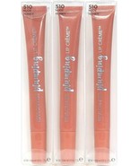 3 Revlon Kiss 0.25 Oz Plumping 510 Nude Honey Multi Benefit Demi Shine L... - $361.56 MXN