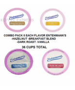 ENTENMANN&#39;S K CUPS COFFEE COMBO--VANILLA-HAZELNUT-DARK-BREAKFAST 36 CUPS - $24.99