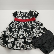 Carter's 6-month Grey Swirl Dress With Red Accent Ribbon - $11.88