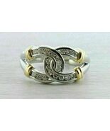 2.00Ct Round Cut Simulated Diamond Horseshoe Ring 14K Two-Tone Gold Plated - $69.29