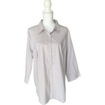 Worthington Womens Long Sleeve Striped Shirt Size 2 XL Button Down Caree... - $30.12