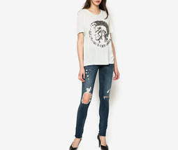 DIESEL Donne Jeans Skinzee Denim Angosciata Attillati Blu Taglia 30W 00S141  - £86.98 GBP