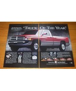 1993 Dodge Ram 1500 Pickup Truck Advertisement -  Motor Trends Truck of ... - £12.37 GBP