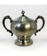 Vintage Ornate Silver on Copper Sugar Bowl With Lid - 4 in - $15.78