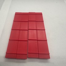 Red Plastic Lincoln Log Roof 4 Pieces - $14.60