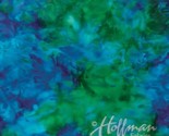 Cotton Bali Batiks Peacock Blue Green Mottled Hand-Dyed Fabric by Yard D... - $12.95