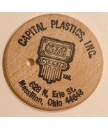 Vintage Capital Plastics Wooden Nickel Massillon Ohio - $4.94