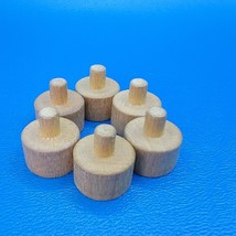 1965 Booby Trap Game Replacement 6 Yellow Wood Disc Pieces Parker Brothers No.60 - £2.97 GBP