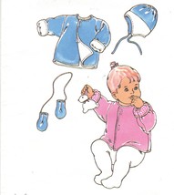 Kwik Sew Infant Baby Fleece Jacket Ear Flap Hat String Mittens Pattern NB-18M - £9.38 GBP