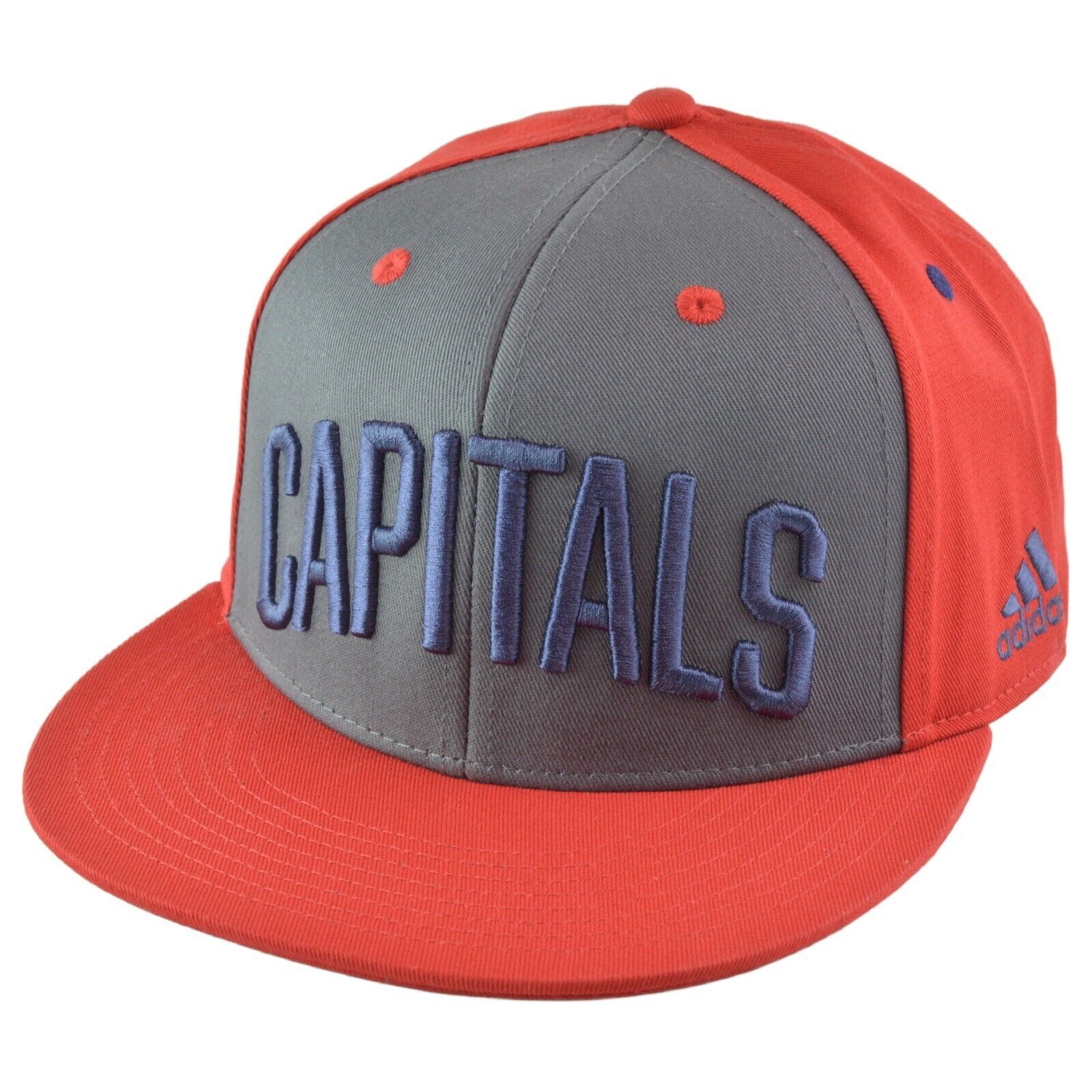 Washington Capitals NHL Big Script Logo Hockey Red & Gray Snapback Hat by Adidas