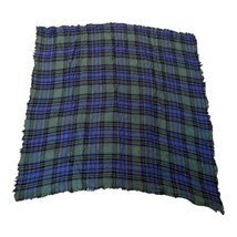 Blue And Green Tartan Plaid Scarf Shawl Large Square Wrap Head Covering ... - £17.13 GBP