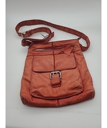 Nino Bossi Orange Leather Crossbody Satchel Purse Bag Handbag  - $22.00