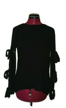 Ultra Flirt Sweater Women Size Small Cutout Sleeves With Ties Cold Shoulder - $30.10