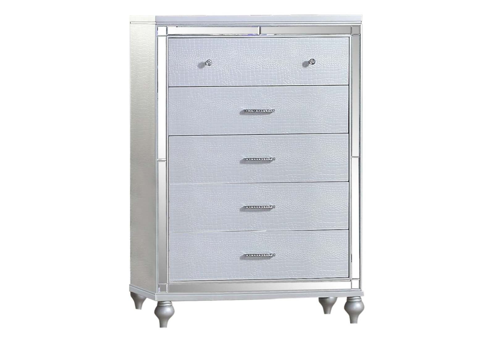Blaze Full Bedroom Set | Upholstered Modern LED 4 Pc Metallic Gray Wood Item image 14