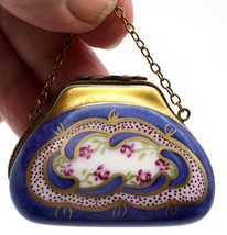 Decoree a la main Limoges France Hinged Trinket Box Purse or Handbag Intricate - £51.55 GBP