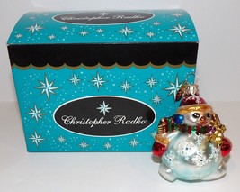Christopher Radko Little Gem Chubby Cheer Delight Snowman Ornament In Box - £34.01 GBP