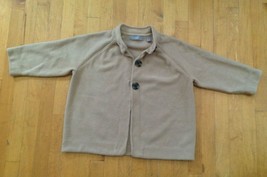 Liz Claiborne Cropped Beige/Tan Buttoned Sweater Cardigan Size Large 100% Cotton - £17.55 GBP