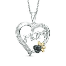 0.2CT Moissanite Mom Con Zampe Collana Pendente a Cuore 14K Placcato Oro Bianco - £81.34 GBP