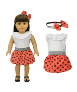 Doll Clothes - Red Polka Dots Dress with Head Band Set Fits American Gir... - $199.90 MXN