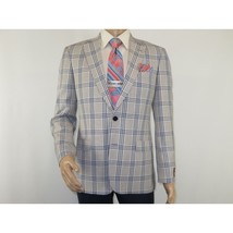 Men Sport Coat by Berlusconi Turkey Italian Wool Super 180's #671-13 Gray Blue image 5