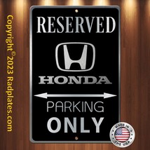 Honda Parking 8&quot;x12&quot; Brushed Aluminum and translucent Classy Black sign - £15.36 GBP