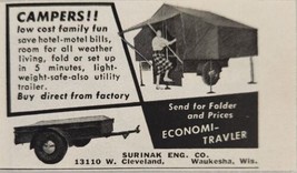 1958 Print Ad Economi-Travler Tent Camping Trailers Waukesha,Wisconsin - $6.29