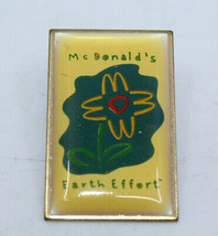 McDonalds McDonald&#39;s Earth Effect Flower Logo Employee Crew Pinback Pin ... - £13.33 GBP