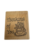 Stampin Up Rubber Stamp Thinking of You Tea Cup Flowers Spring Card Sentiment - $2.99