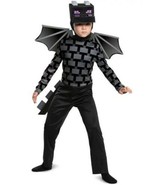 Boys Minecraft Halloween Costume Ender Dragon Black 4 Pc Jumpsuit Mask- 7/8 - $29.70