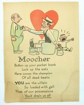 Vintage Vinegar Valentine Moocher Penny Dreadful Sarcasm Insult Poem Ephemera - £7.97 GBP