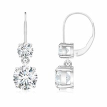 Authenticity Guarantee 
ANGARA Lab-Grown Diamond Leverback Dangle Earrings in... - £1,637.32 GBP