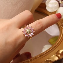 2021 Korean new design fashion jewelry exquisite copper inlaid zircon daisy flow - £7.43 GBP