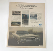 Chrysler NewportBuilt With The Idea Automobile Innovations Vtg Print Ad ... - $19.59