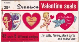 Vintage Dennison Valentines Day Seals Stickers Love Cupid Hearts All 48 Present  - £13.76 GBP