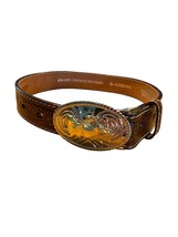 Nocona Kids Unisex Brown Leather Belt With Two-Tone Buckle Size S/18 SKU... - £8.33 GBP