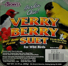 Winter Wild Bird Suet Outdoor Food Treat Verry Berry Square Cake 1 Pack - £7.49 GBP