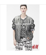  ISABEL MARANT x H&amp;M Silver  Silk Lined Animal Print Bomber Jacket SZ US 4  - $4,210.65 MXN