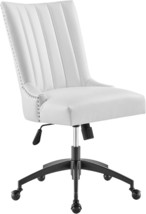 Black/White Modway Empower Channel Tufted Vegan Leather Office Chair. - £177.19 GBP