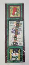 VV) Patchwork Christmas Greeting Card Cardboard Wall Holder Holiday Home... - $7.91