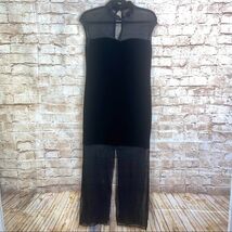 Vintage Kitty USA Black Velvet Sheer Maxi Dress Size Small - $508.49 MXN