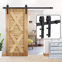 6.6Ft Sliding Barn Door Hardware Kit Single Door Rail Track Slide Smooth... - £48.60 GBP