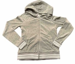 Y2K Juicy Couture Gray Velour Zip Up Jacket Size Small - £18.19 GBP
